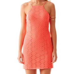 Lilly Pulitzer Coral Halter Dress!